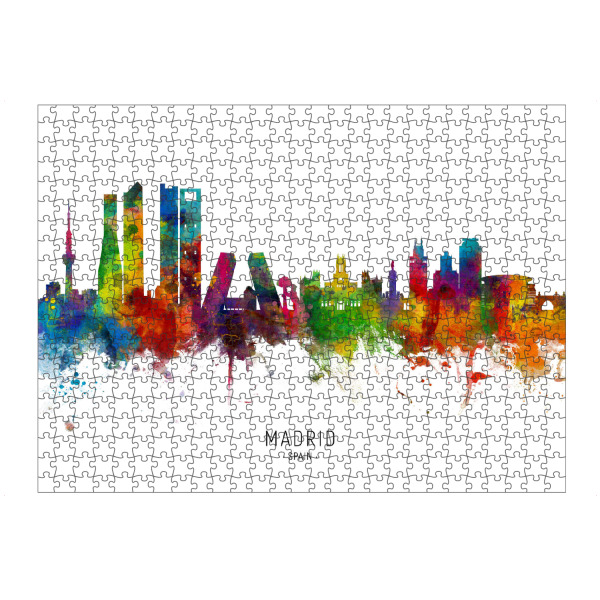 artboxONE Puzzle "Madrid Spain Skyline txt" artboxONE - Städte - Madrid,Spain,Skyline,Cityscape,Stadtbild,Watercolor,Painting - Bild madrid