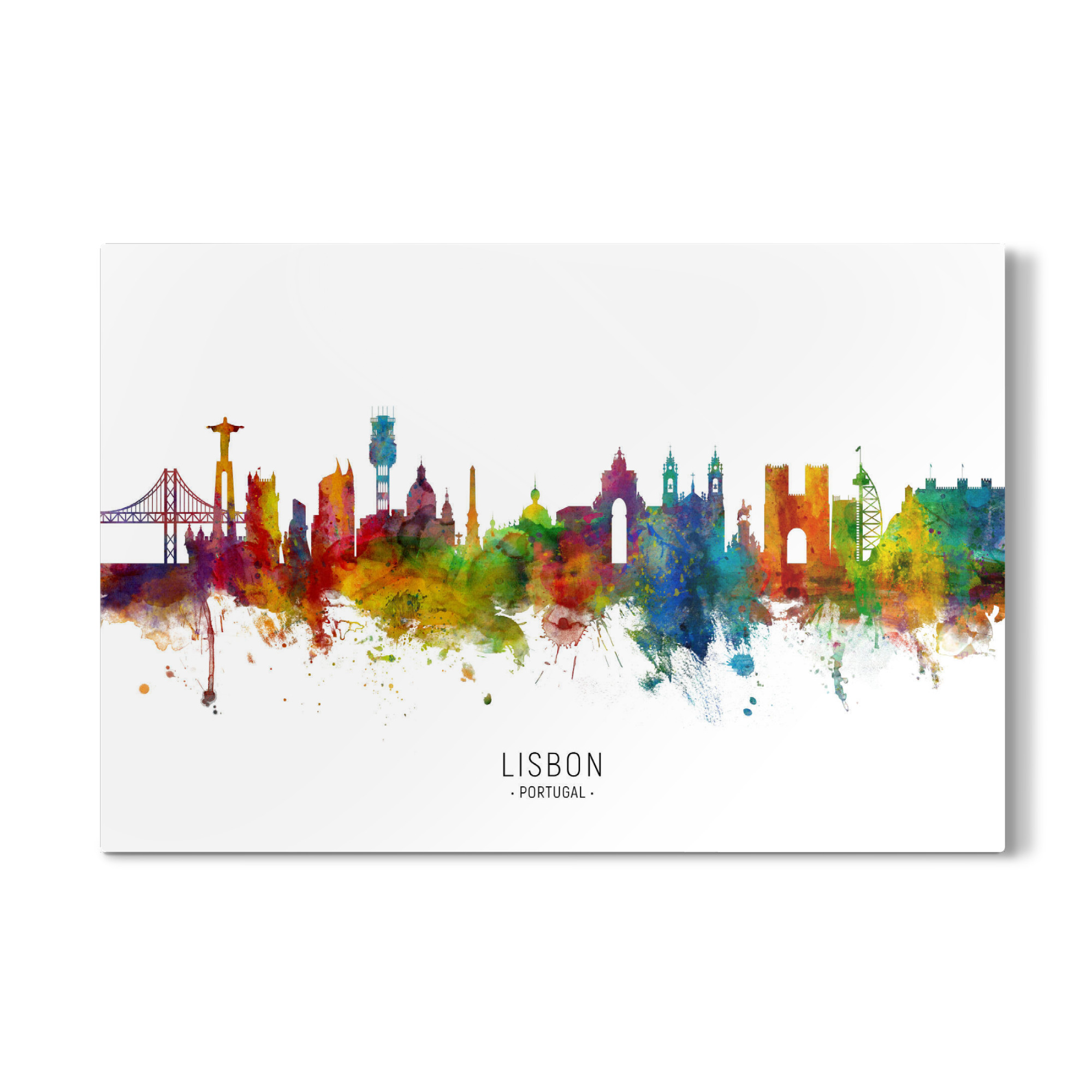 Galerie-Print "Lisbon Portugal Skyline txt" 30x20 cm artboxONE