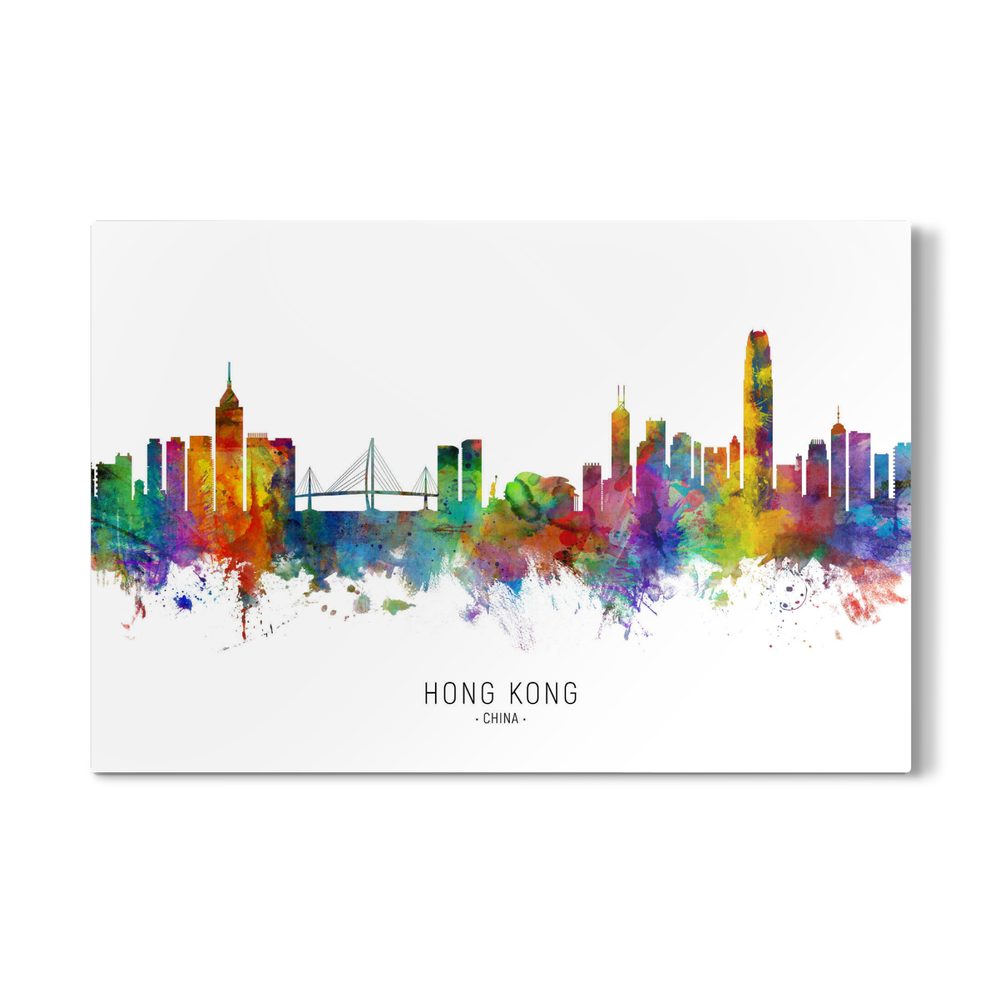 Galerie-Print "Hong Kong Skyline txt" 30x20 cm artboxONE
