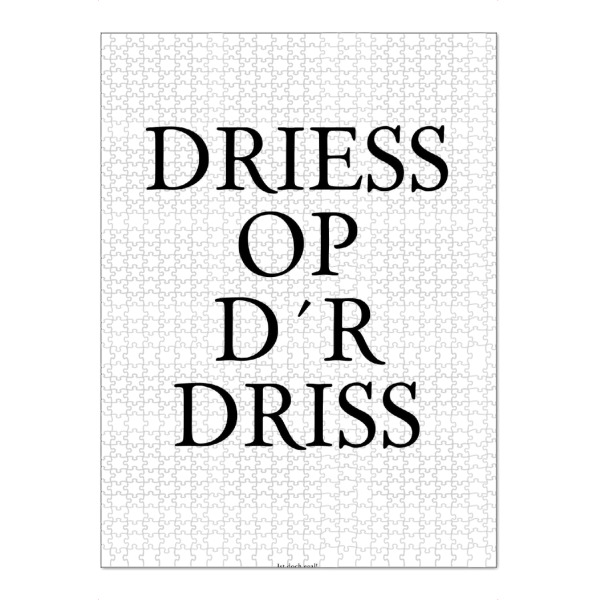 Puzzle Ravensburger "Driess op dr Driss - Köln" artboxONE - Städte / Köln,Typografie,Schwarzweiß,Lustig