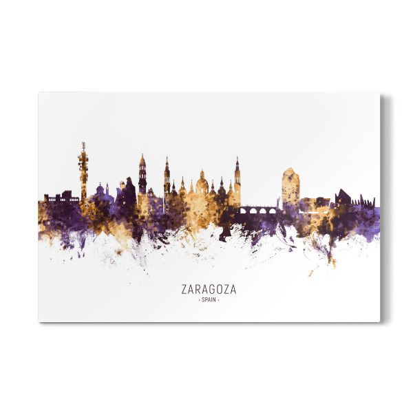 Galerie-Print "Zaragoza Spain Skyline PurpleGold" 30x20 cm artboxONE