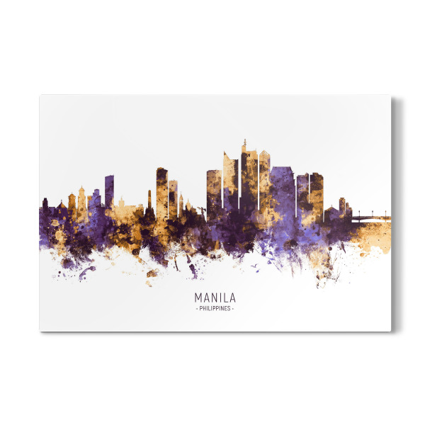 Galerie-Print "Manila Skyline PurpleGold" 30x20 cm artboxONE