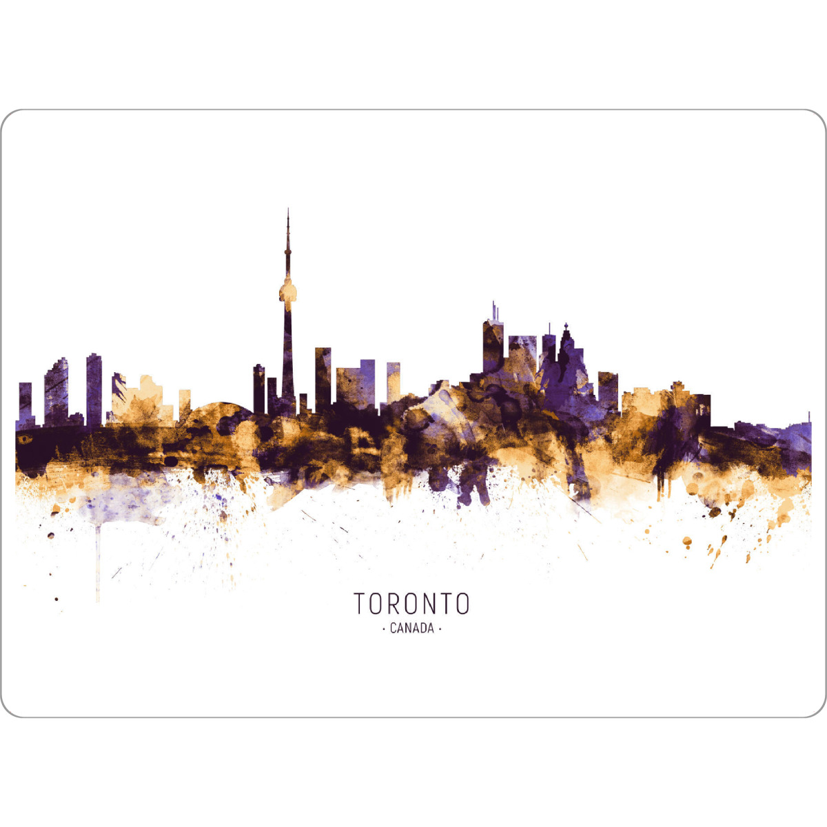 Tischset "Toronto Canada Skyline PurpleGold" artboxONE - Städte - Toronto,Canada,Skyline,Cityscape,Stadtbild,Watercolor,Painting - Bild toronto