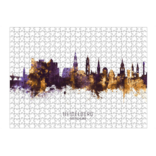 Puzzle Ravensburger "Heidelberg Skyline PurpleGold" artboxONE - Städte,Reise,Architektur