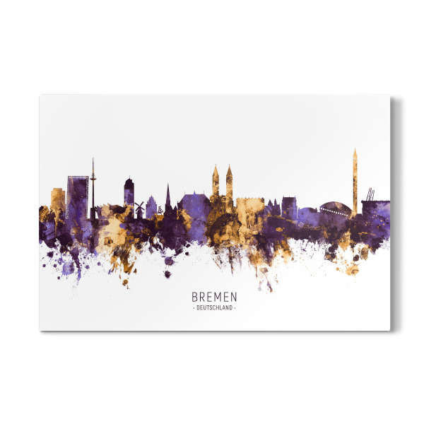 Galerie-Print "Bremen Germany Skyline PurpleGold" 30x20 cm artboxONE