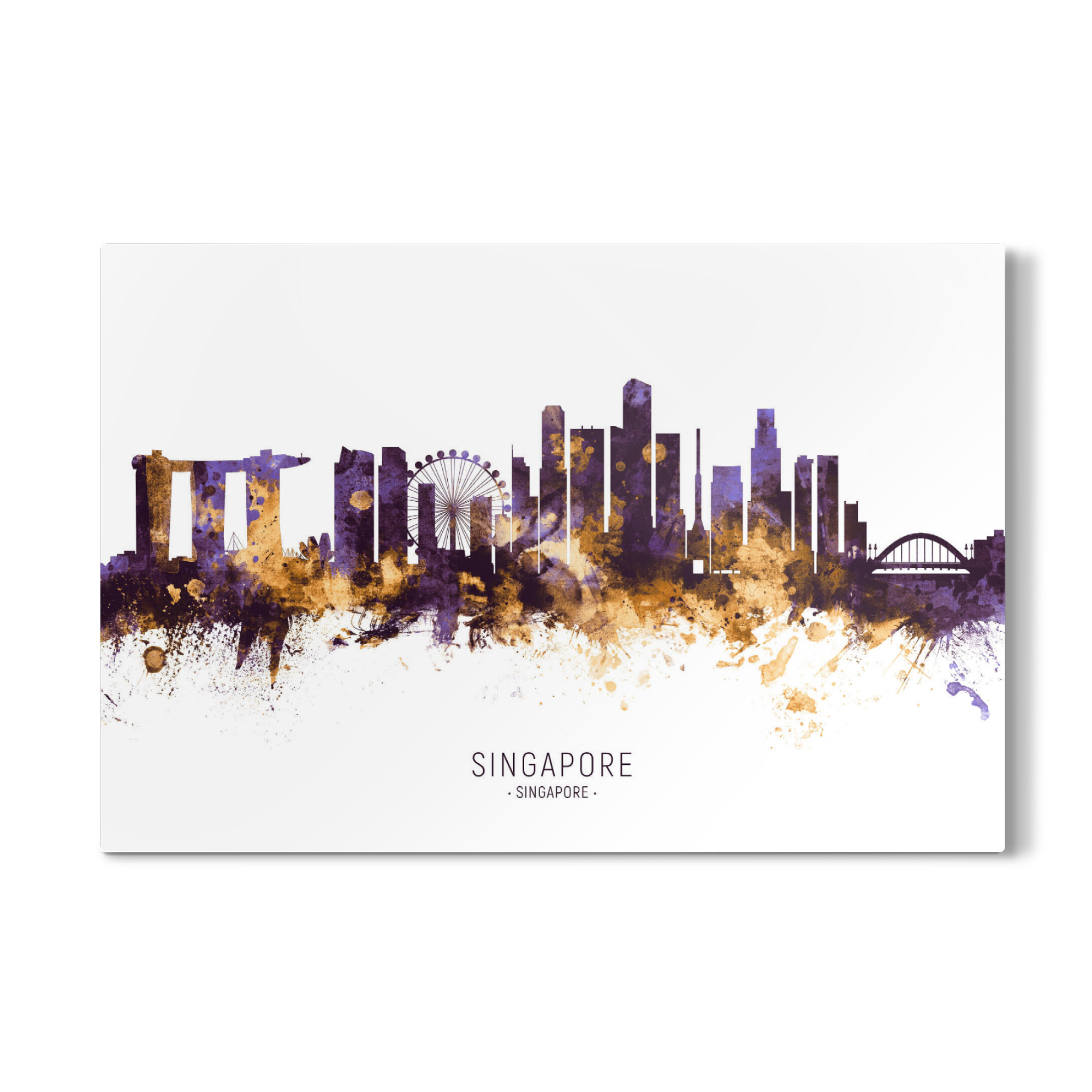 Galerie-Print "Singapore Skyline PurpleGold" 75x50 cm artboxONE