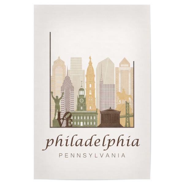 Poster 30x20 cm "Philadelphia skyline rustic" artboxONE - Städte,Kartografie
