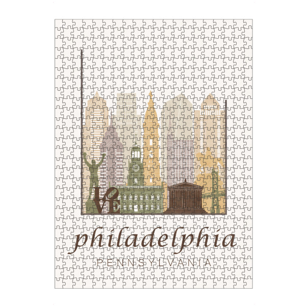 Puzzle Ravensburger "Philadelphia skyline rustic" artboxONE - Städte,Kartografie