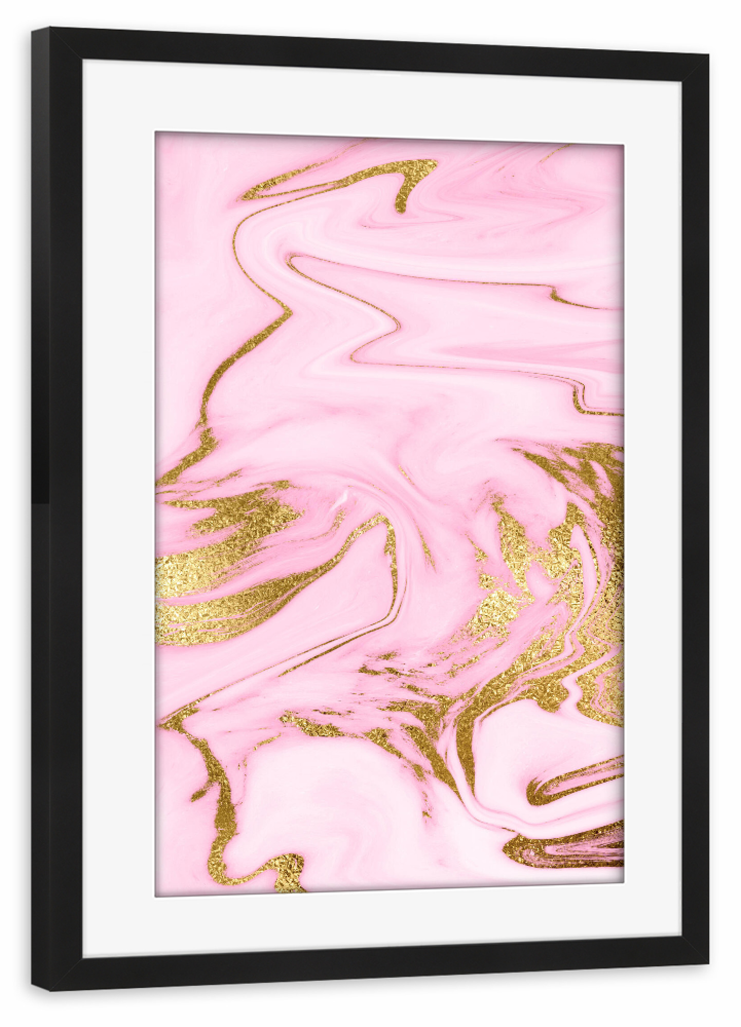 Poster mit Rahmen schwarz "Liquid Gold Pink Marble Texture" artboxONE - Abstrakt,Für Mama,Marmor