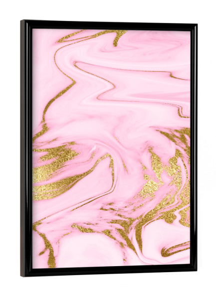 Poster mit schwarzem Rahmen "Liquid Gold Pink Marble Texture" artboxONE - Abstrakt,Für Mama,Marmor