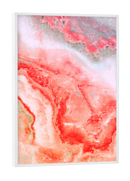 Poster mit weißem Rahmen "Orange White Agate" artboxONE - Marmor - Agate,Marble,Gemstone