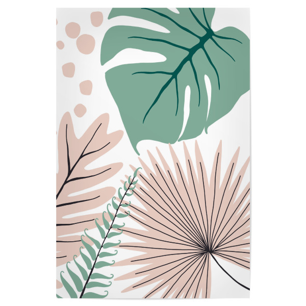 Poster "Aloha Tropical Leaves" artboxONE - Natur,Floral - Summer,Leaves,Abstract,Monstera,Palm,Palms
