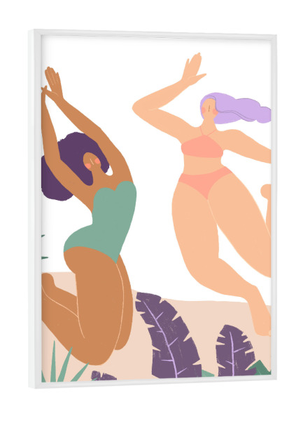Poster mit weißem Rahmen "Girls at Summer Beach" artboxONE - Abstrakt,Fashion - Girls,Summer,Beach