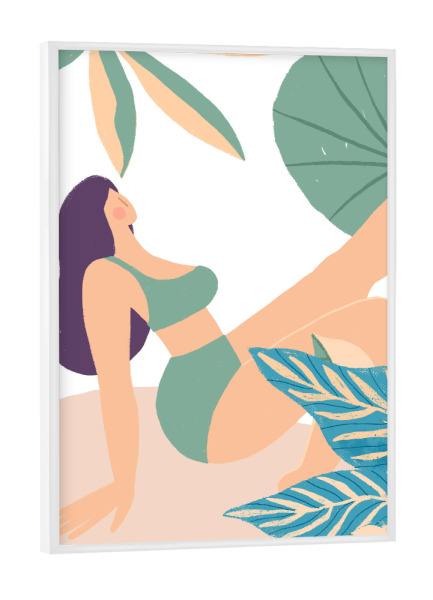Poster mit weißem Rahmen "Girl at Summer Beach" artboxONE - Fashion,Für Mama - Woman,Beach,Summer
