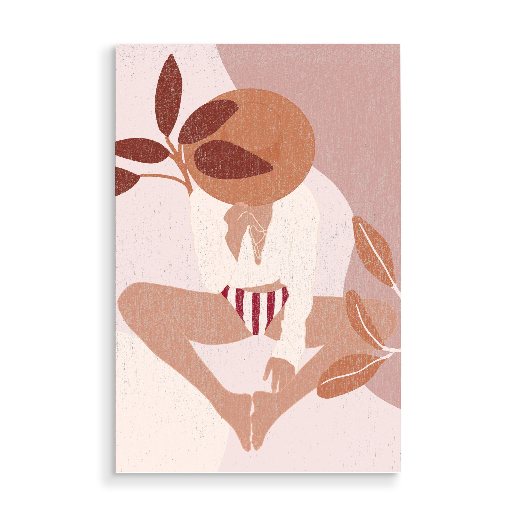 Holzbild "Summer Girl At Beach" artboxONE - Fashion - Woman,Minimalism,Modern