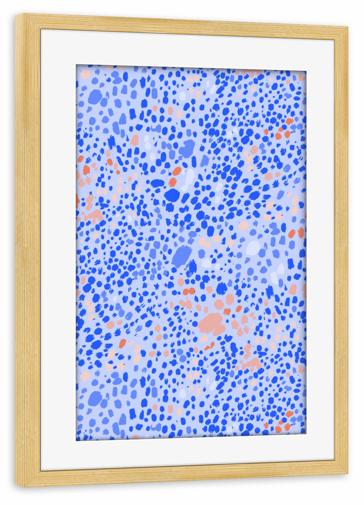 Poster mit Rahmen kiefer "Violet Leopard" artboxONE - Abstrakt - Graphic design,Pattern,Seamless,Dots,Sprinkles