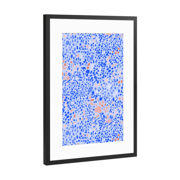 Poster mit Rahmen Schwarz (Metallic) "Violet Leopard" artboxONE - Abstrakt - Graphic design,Pattern,Seamless,Dots,Sprinkles