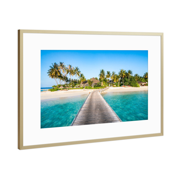 Poster mit Rahmen Gold "Inselparadies in den Tropen" artboxONE - Reise,Reise / Strand und Meer