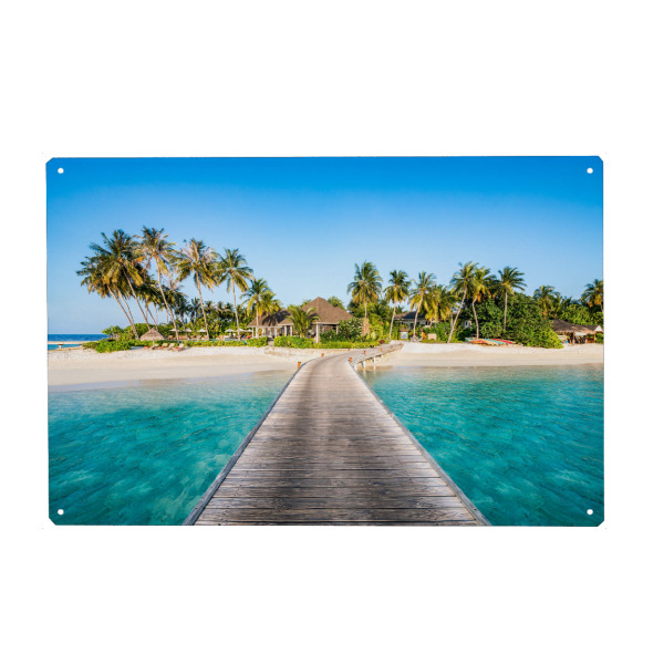 Metall Poster "Inselparadies in den Tropen" artboxONE - Reise,Reise / Strand und Meer