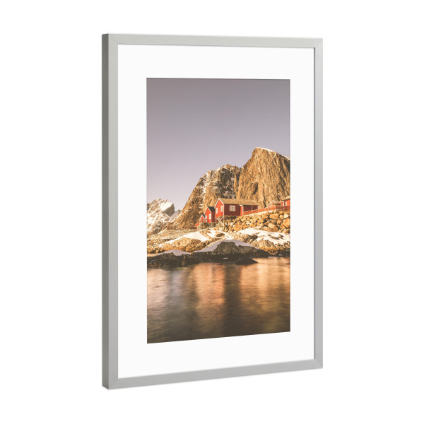 Poster mit Rahmen Silber "Lofoteninsel" artboxONE - Reise - Lofoten,Norwegen,Skandinavien fischerdorf