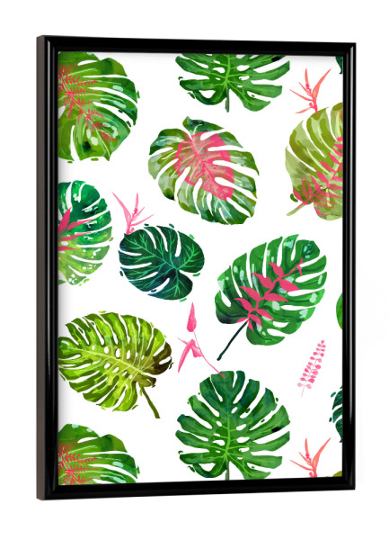 Poster mit schwarzem Rahmen "Monstera Love-II" artboxONE - Natur