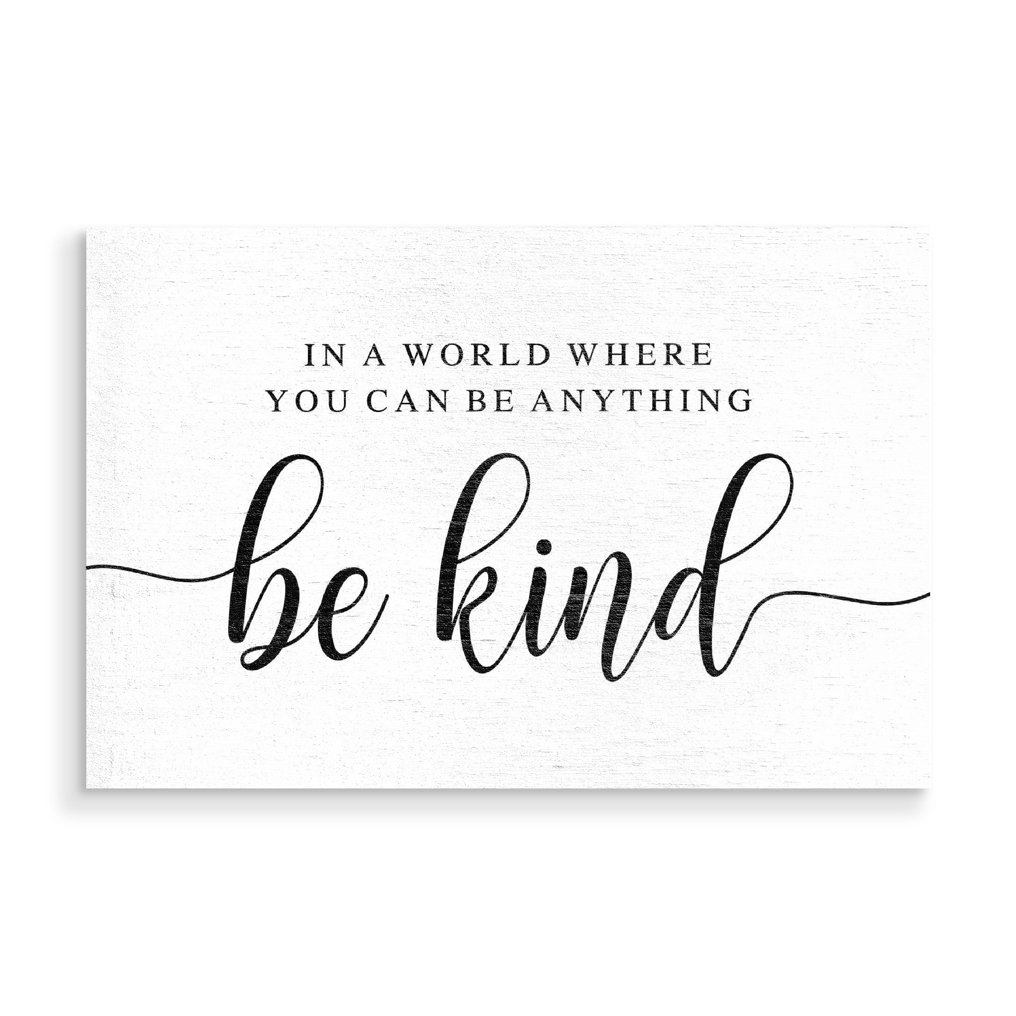 Holzbild "*Be Kind*" artboxONE - Typografie,Schwarzweiß - Bedroom wall decor,Living room decor,Bedroom quotes,Kids room decor,Quote,Kind