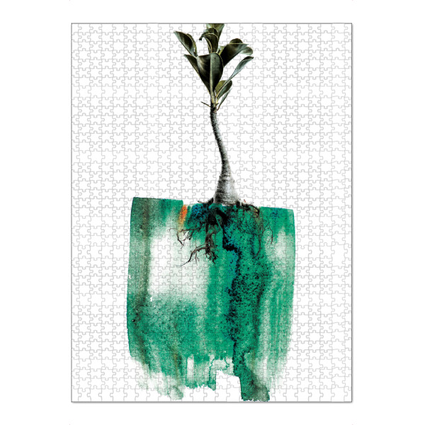 Puzzle Ravensburger "Adenium Whole Plant" artboxONE - Natur,Floral,Abstrakt - Plant,Floral,Painting,Nature,Leaf,Roots,Growth,Form,Natural,Abstarct