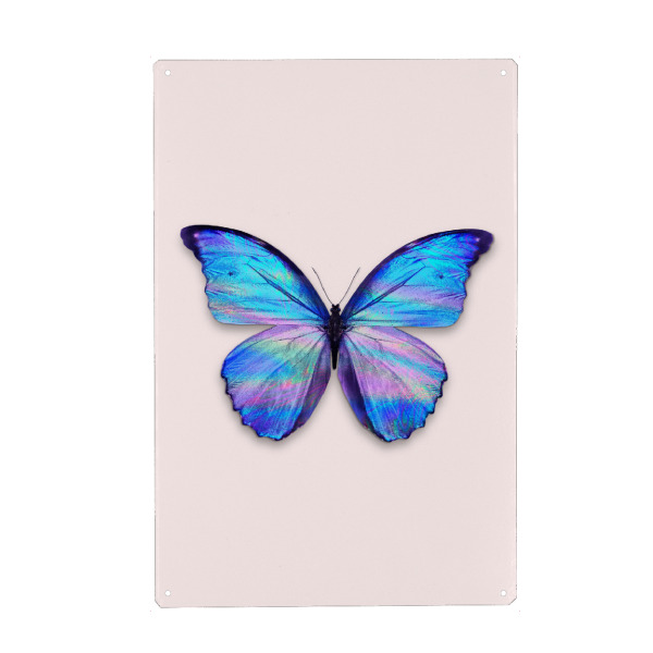 Metall Poster "HOLOGRAPHIC BUTTERFLY" artboxONE - Tiere,Abstrakt