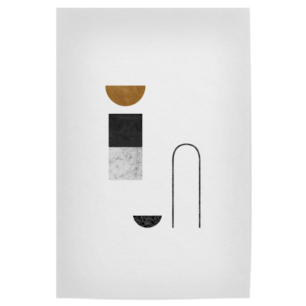 Poster 30x20 cm "Abstract Geometric Simple" artboxONE - Abstrakt,Schwarzweiß,Geometrie,Marmor