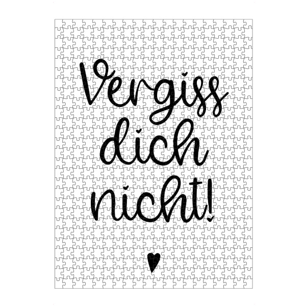 Puzzle Ravensburger "Vergiss dich nicht" artboxONE - Typografie,Schwarzweiß,Liebe,Lustig