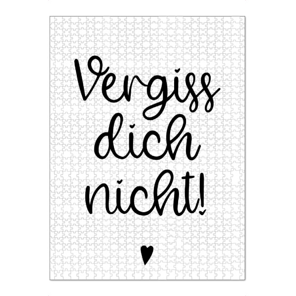 Puzzle Ravensburger "Vergiss dich nicht" artboxONE - Typografie,Schwarzweiß,Liebe,Lustig