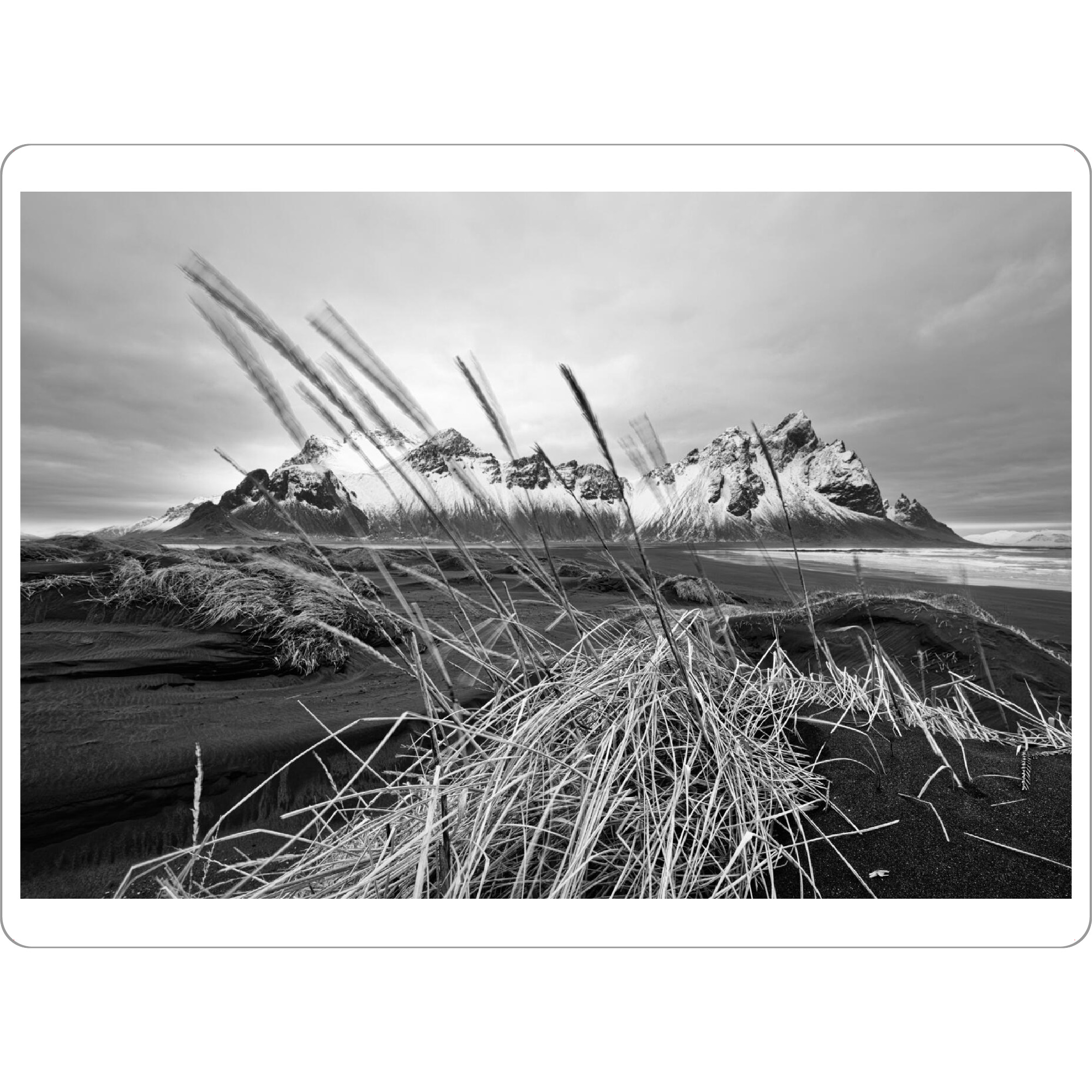 Tischset "Schwarze Sanddünen" artboxONE - Natur,Reise,Schwarzweiß,Reise / Strand und Meer,Reise / Länder