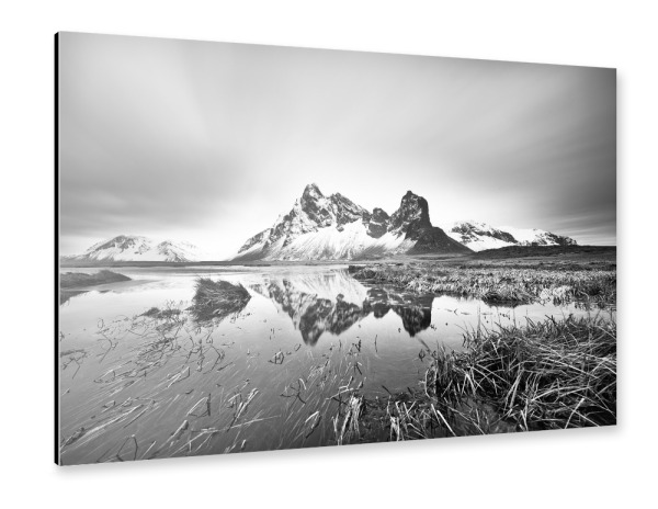 Alu-Dibond "Berge mit Spiegelung" 30x20 cm artboxONE