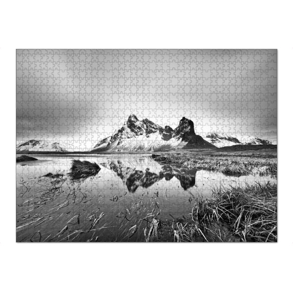 Puzzle Ravensburger "Berge mit Spiegelung" artboxONE - Natur,Reise,Schwarzweiß,Reise / Länder