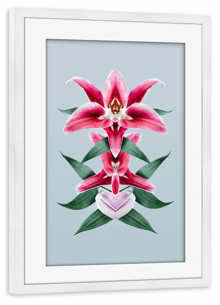 Poster mit Rahmen weiß "Flower Caleidoscope" artboxONE - Floral