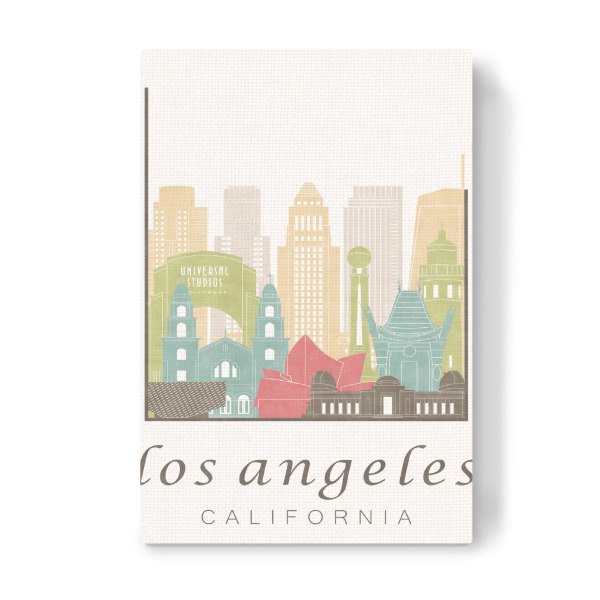 Leinwandbild "Los Angeles skyline, pastel" artboxONE - Städte / Los Angeles,Kartografie
