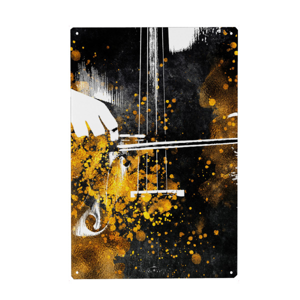 Holzbild "Violin art" artboxONE - Musik - Music,Instrument,Violin,String,Gold,Black,Violins,Violine,Violinist,Violino
