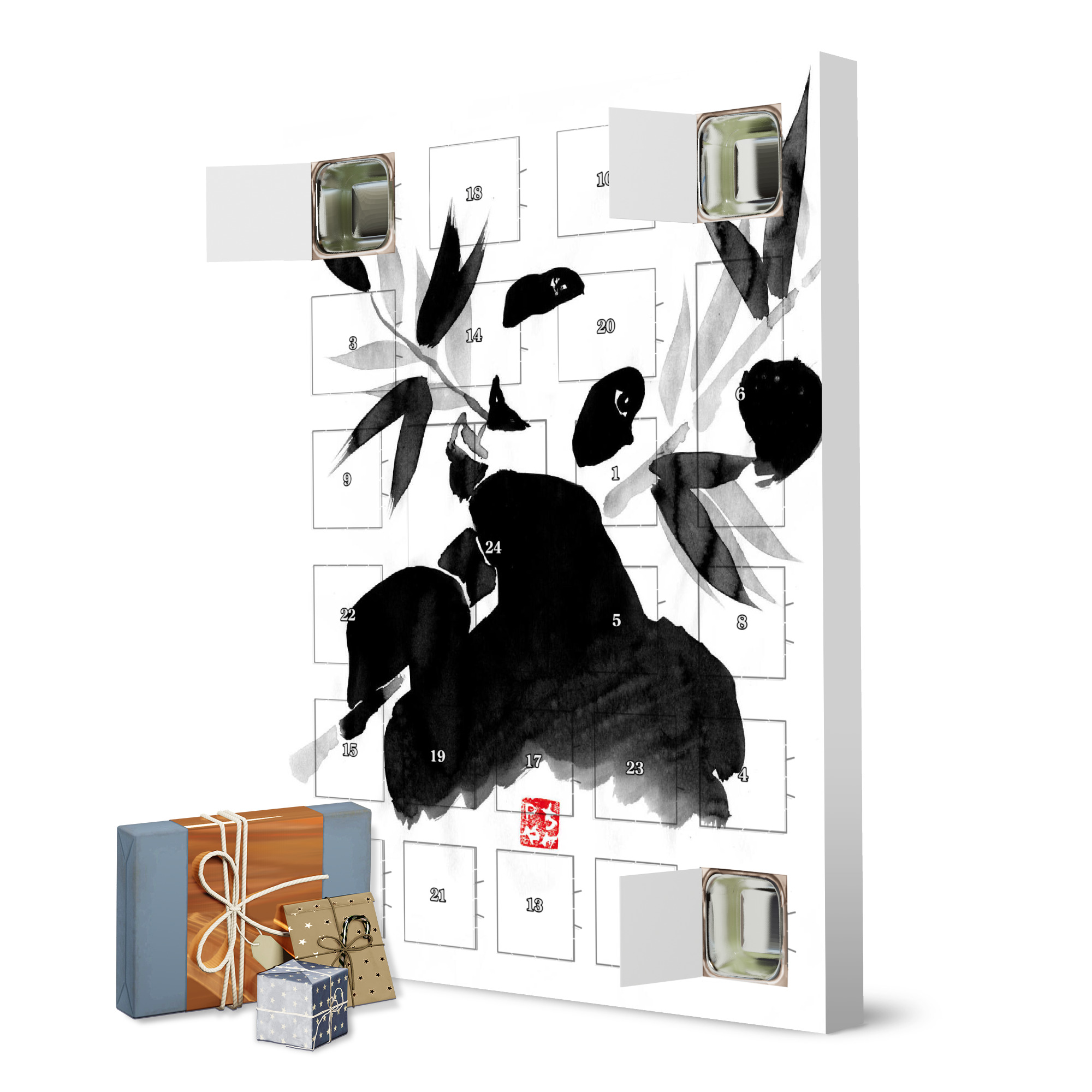 Adventskalender zum Selbstbefüllen Panda eating artboxONE Adventskalender Natur