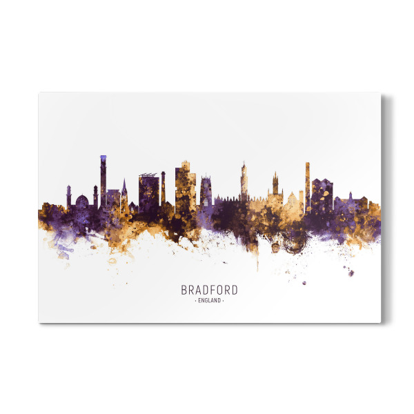 Galerie-Print "Bradford Skyline PurpleGold" 30x20 cm artboxONE