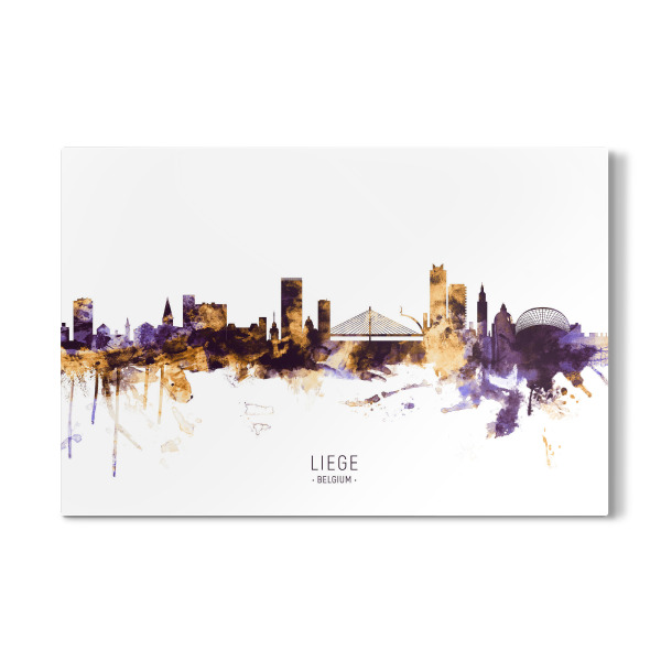 Galerie-Print "Liege Belgium Skyline PurpleGold" 30x20 cm artboxONE