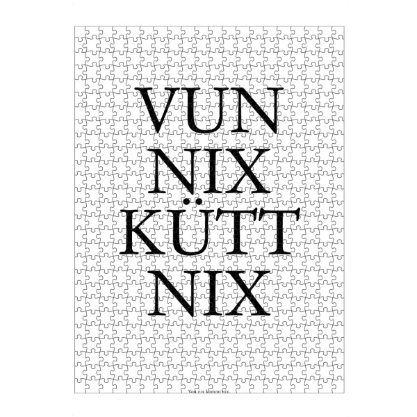 artboxONE Puzzle "Vun nix kütt nix_ Köln" artboxONE - Städte / Köln,Typografie,Schwarzweiß,Lustig