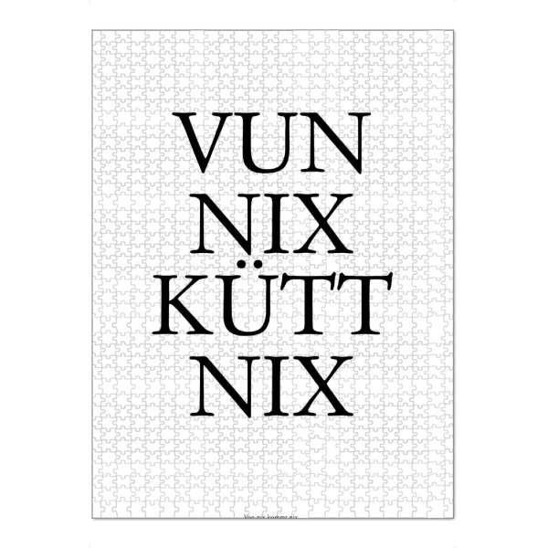 Puzzle Ravensburger "Vun nix kütt nix_ Köln" artboxONE - Städte / Köln,Typografie,Schwarzweiß,Lustig