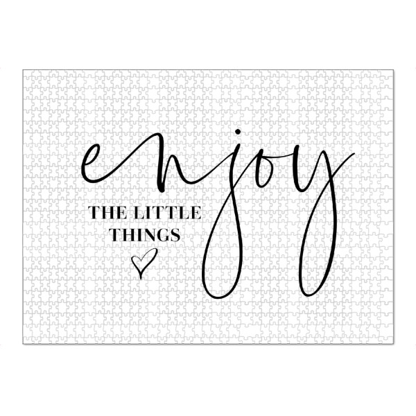 Puzzle Ravensburger "Enjoy little things" artboxONE - Typografie,Schwarzweiß