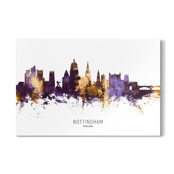 Galerie-Print "Nottingham Skyline PurpleGold" 30x20 cm artboxONE