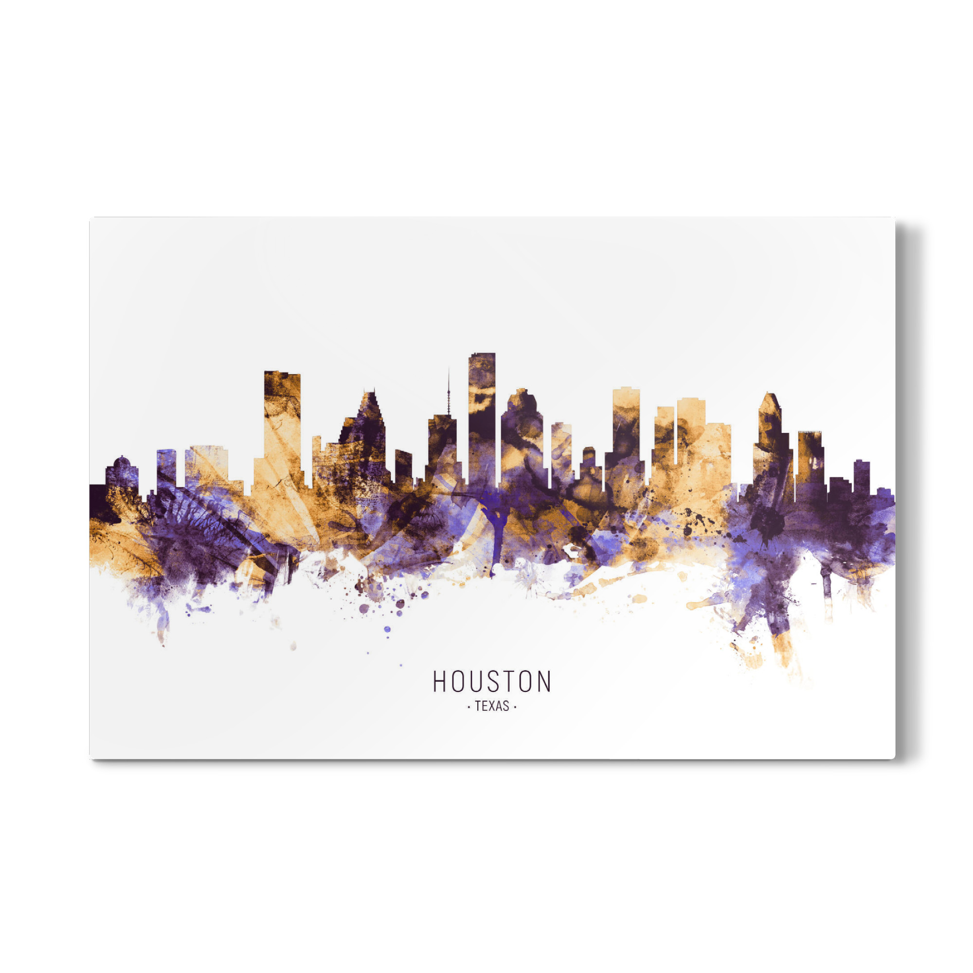 Galerie-Print "Houston Texas Skyline PurpleGold" 75x50 cm artboxONE