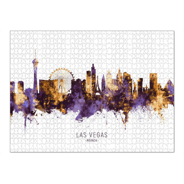 Puzzle Ravensburger "Las Vegas Skyline PurpleGold" artboxONE - Städte / Las Vegas