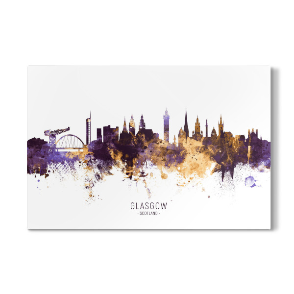 Galerie-Print "Glasgow Skyline PurpleGold" 30x20 cm artboxONE