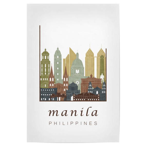 Poster 30x20 cm "Manila skyline light brown" artboxONE - Städte,Architektur