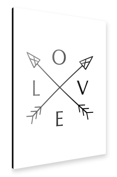 Alu-Dibond "Love Arrow Sign" 30x20 cm artboxONE