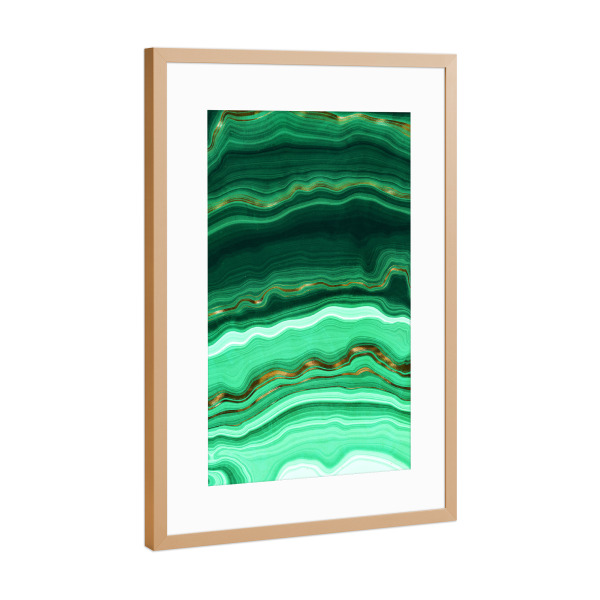 Poster mit Rahmen Kupfer "Green Gold Malachite Marble" artboxONE - Fashion,Für Mama,Marmor - Agate,Gemstone,Marble